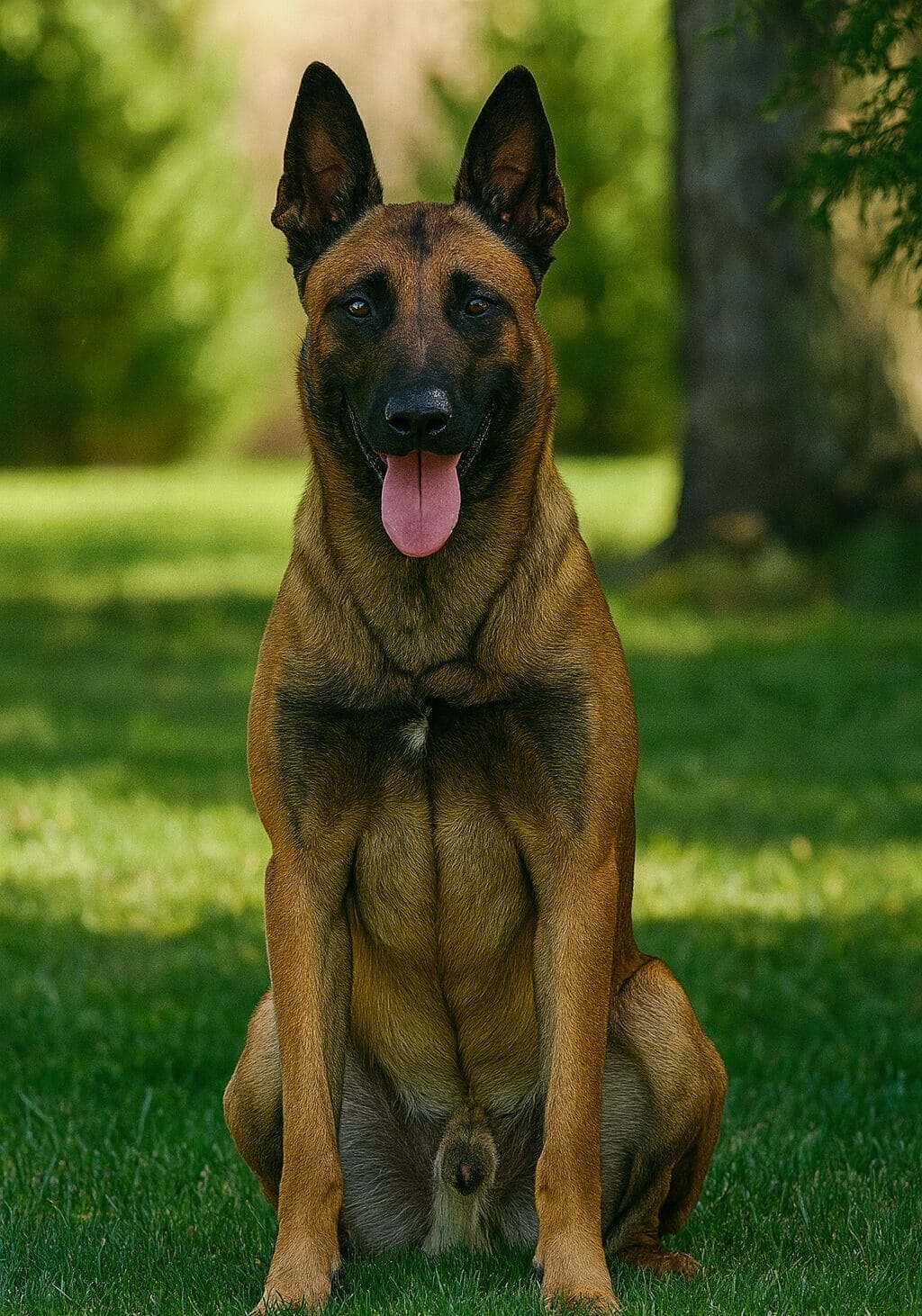 Elite protection dog Capo enjoying a walk in the woods