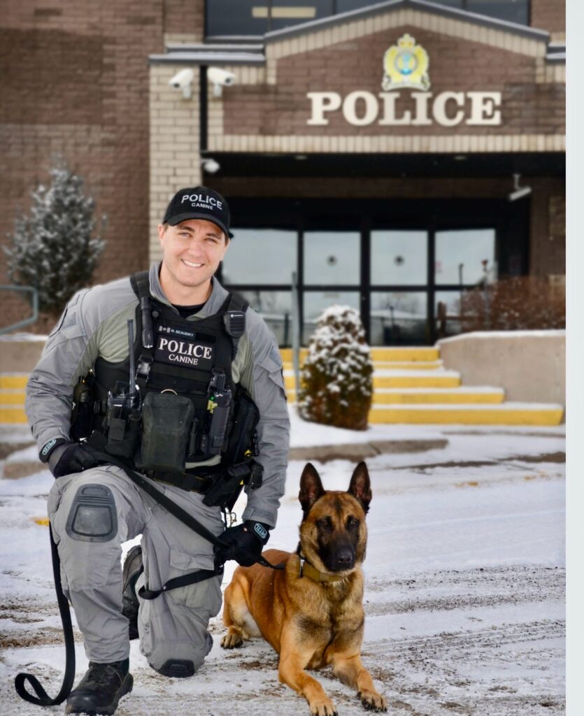 k9 Amara with her favourite k9 officer after completing her training