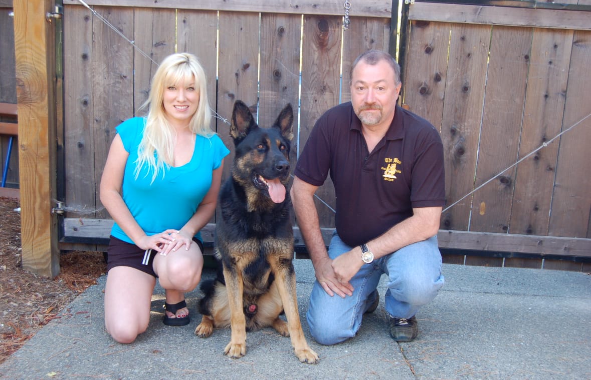 Personal Protection Dogs Rocky with his new family in Illinois