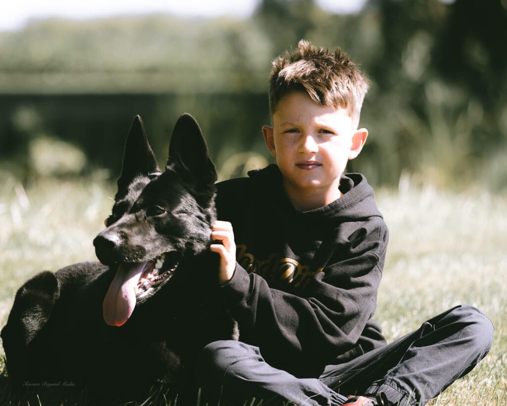 A boy and his personal protection dog