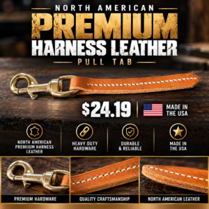 Premium hardness leather pull tab for working dogs